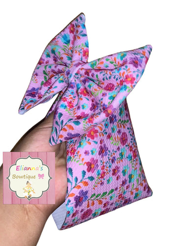 Pink floral headwrap/clip bow/Flowers/flores