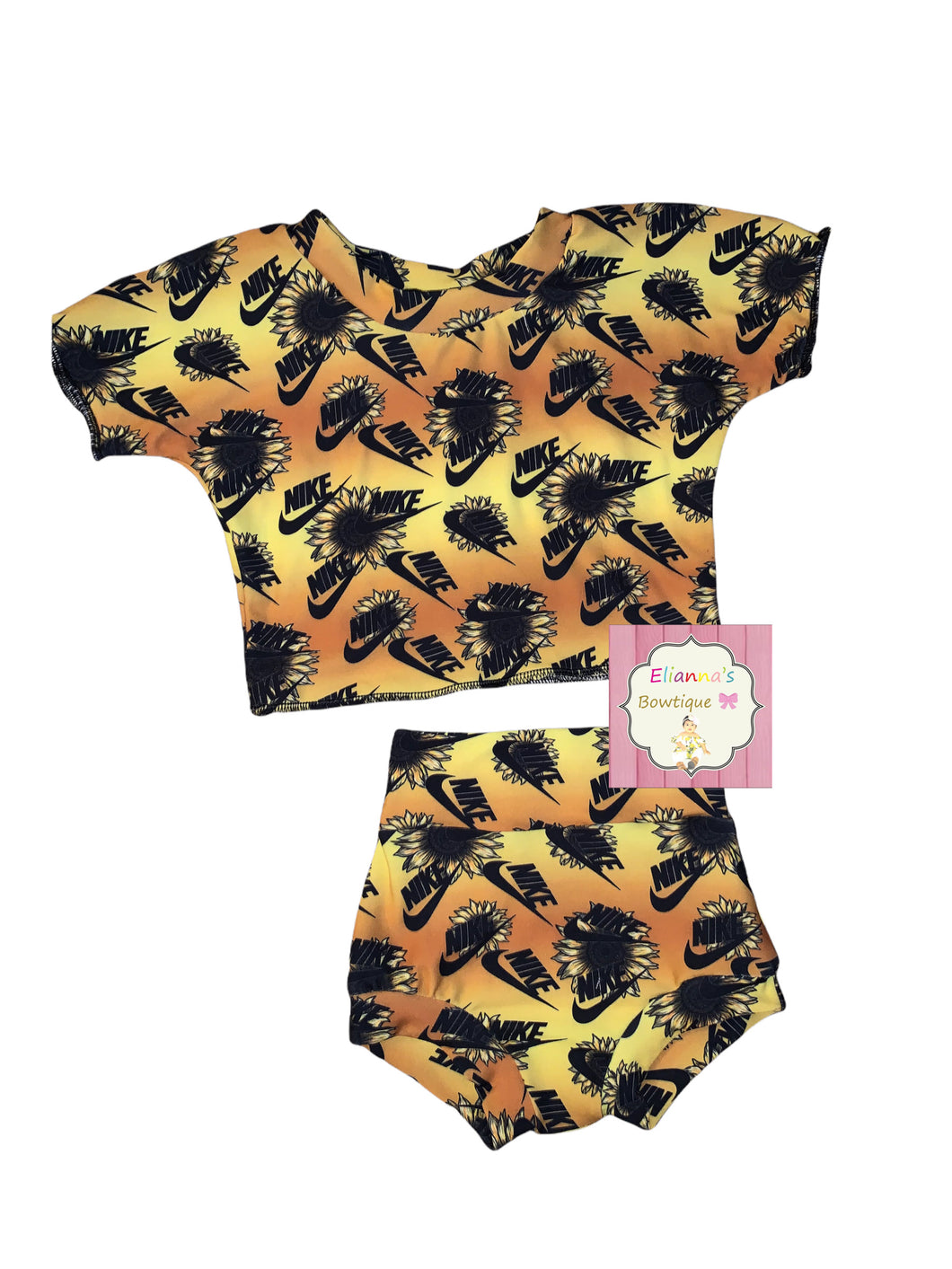 Sunflower set Top &  bummie/shirt/girasoles