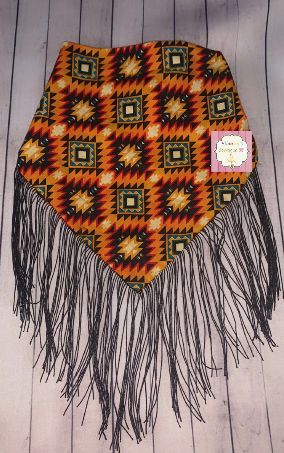 Kids wildrag /aztec print/fringe/