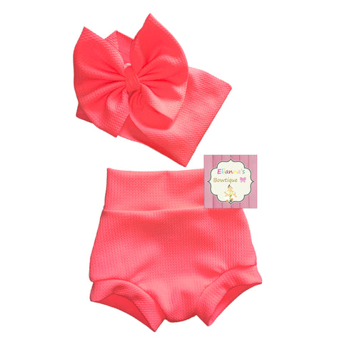 Neon pink set headwrap and bummie/