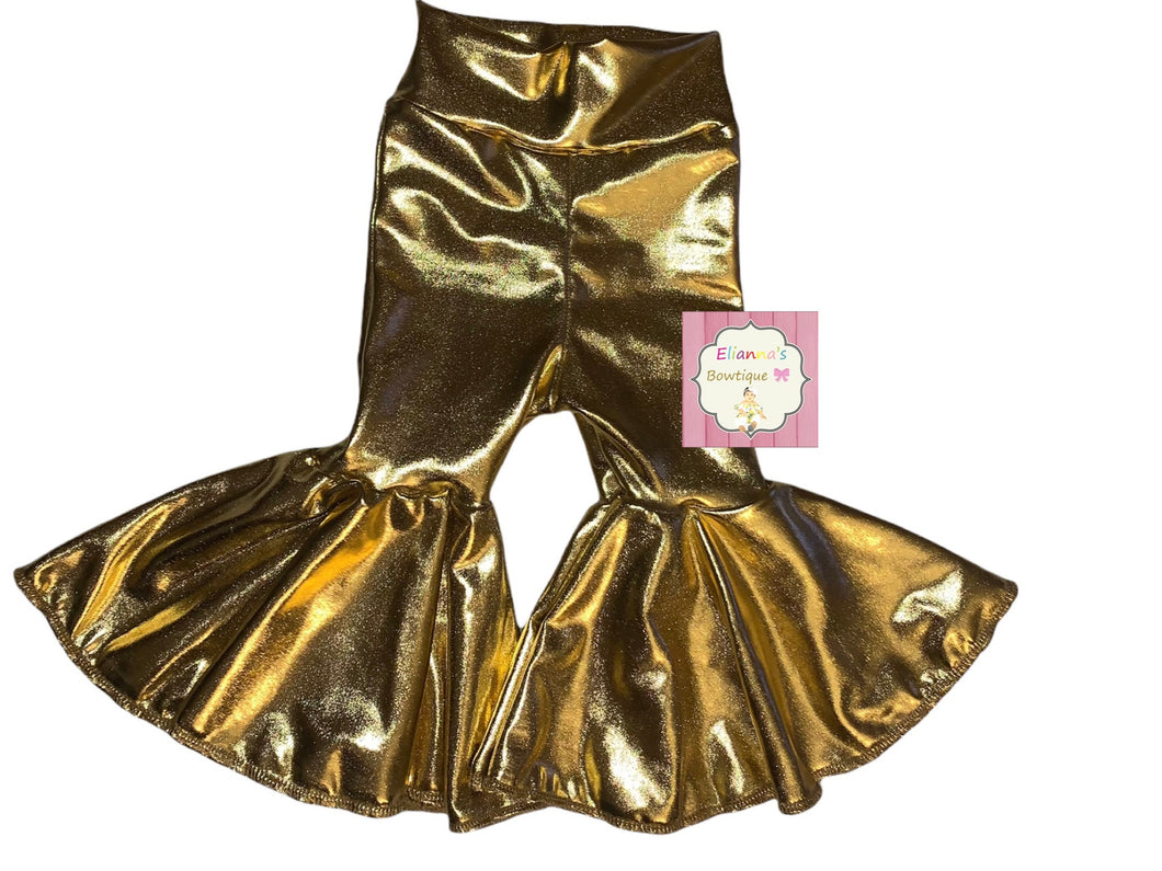 Gold bell bottoms /western//pantalon/oro/Christmas/navidad