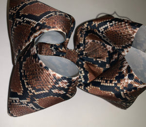 Snakeskin print Hair Bow / moño /vibora