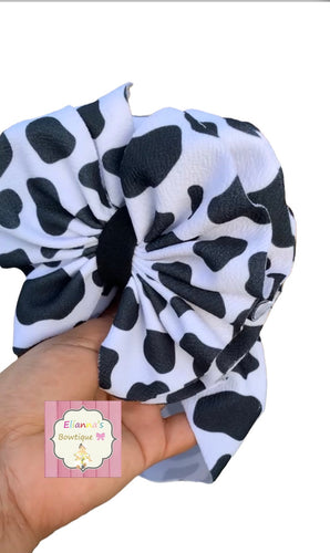 Cow print shredded headwrap/vaca/messy headwrap