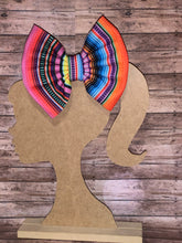 Load image into Gallery viewer, Serape hair bow/nylon headband/cinco de mayo