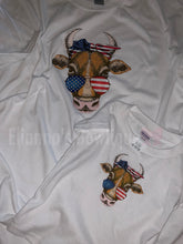 Load image into Gallery viewer, Cowhide 4th of July shirt/mommy and me/ America/ Veterans Day