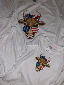 Cowhide 4th of July shirt/mommy and me/ America/ Veterans Day