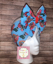 Load image into Gallery viewer, Baby virgen de guadalupe headwrap/azul/virgencita