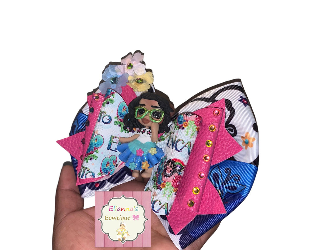 Encanto clay doll hair bow/vinyl/moños