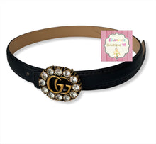 Load image into Gallery viewer, Black GG belt /unisex /baby / toddler/belts