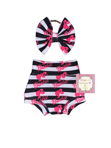 Barbie stripes Set nylon headband and bummie