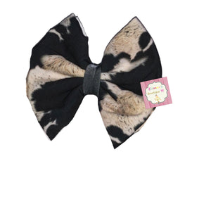 Baby Cowhide headwrap/cow/bows