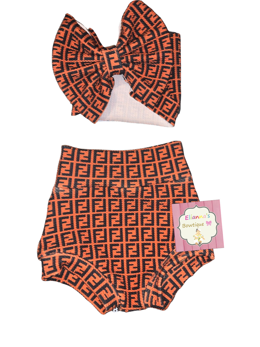 Baby brown F Set headwrap and bummie