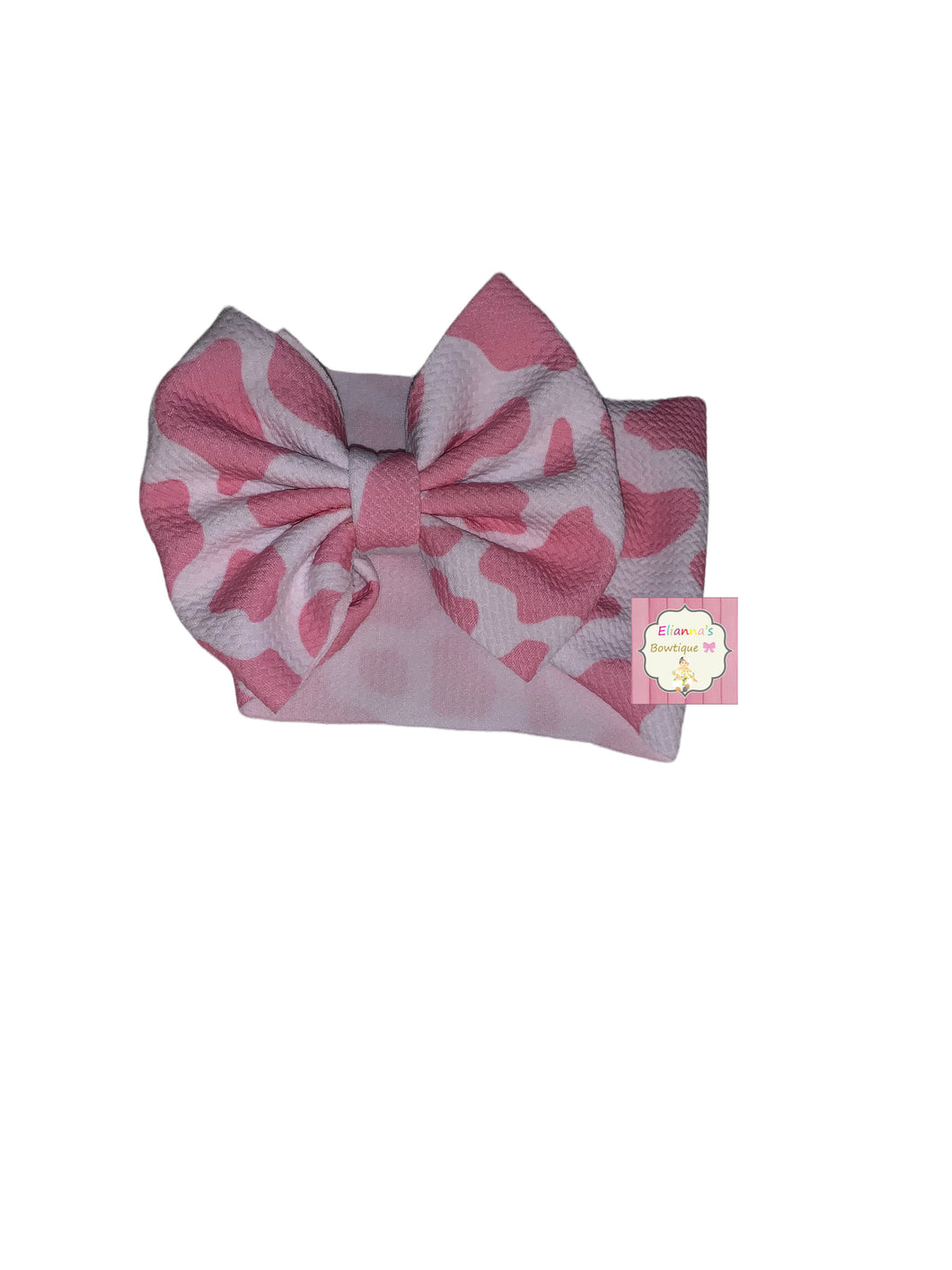 Pink Baby Cow headwrap/vaca