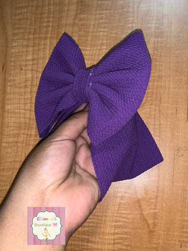 Fancy purple solid color baby headwrap/ headband/bow