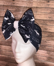 Load image into Gallery viewer, Black headwrap/nylonheadband/bow