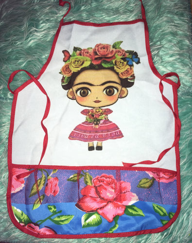 Frida kahlo girls apron - Elianna's Bowtique